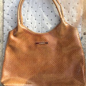 LIZ CLAIBORNE Handbag Snakeskin Design with BLUE COTTON LINING